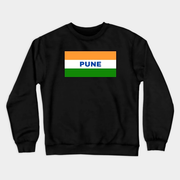 Pune City in Indian Flag Colors Crewneck Sweatshirt by aybe7elf